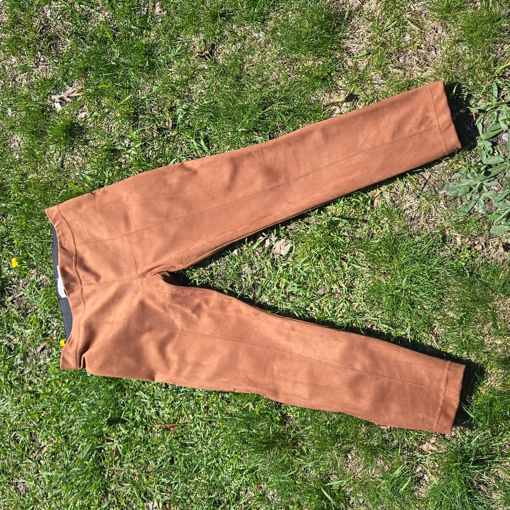CALVIN KLEIN ▪︎ Women's Faux Suede Leggings, Elastic Waist, Size M, EUC